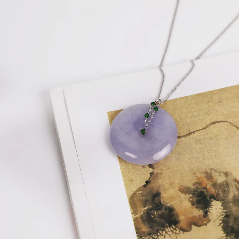Clear Snow Glutinous Jade Jadeite Necklaces Unisex-3