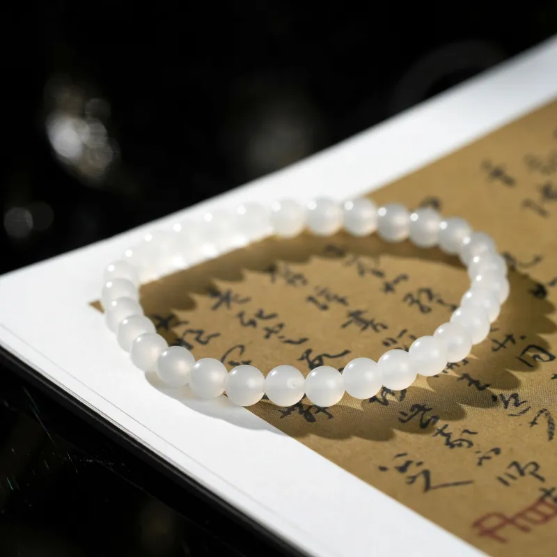 Clear Snow Bracelets White Jade Unisex-5