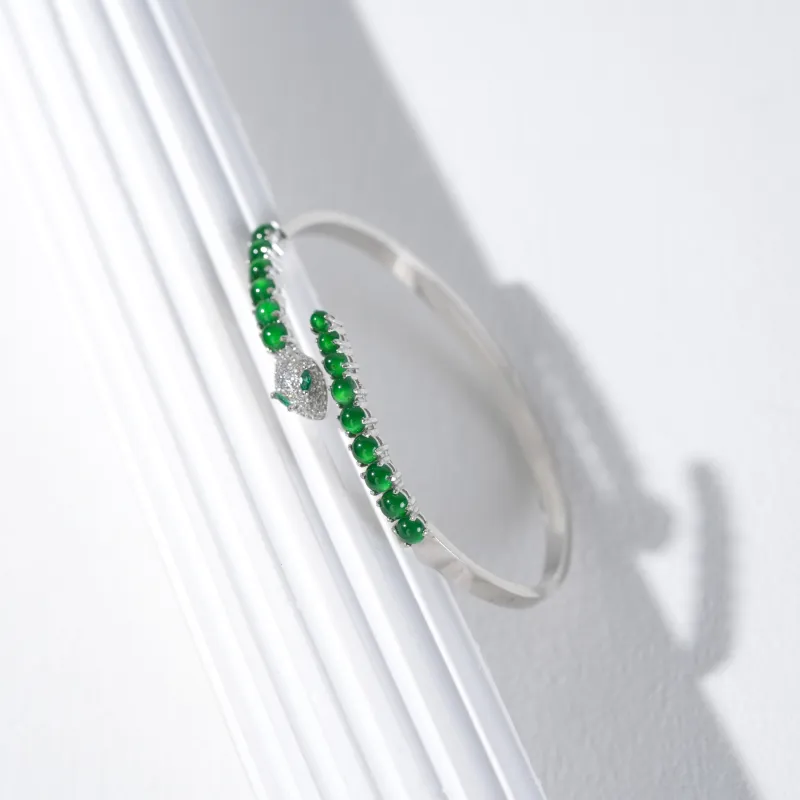 Clear Snow Ice Glutinous Bangles Unisex-3