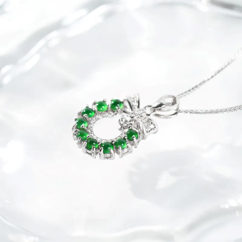 Clear Snow Ice Glutinous Jadeite Necklaces Unisex-2