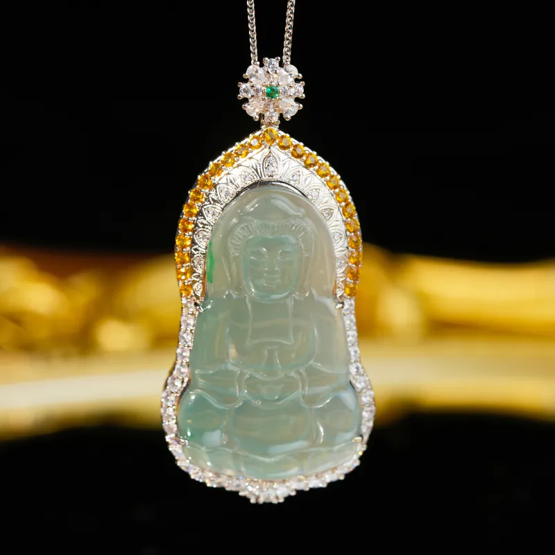 Clear Snow Ice Glutinous Necklaces Unisex-5