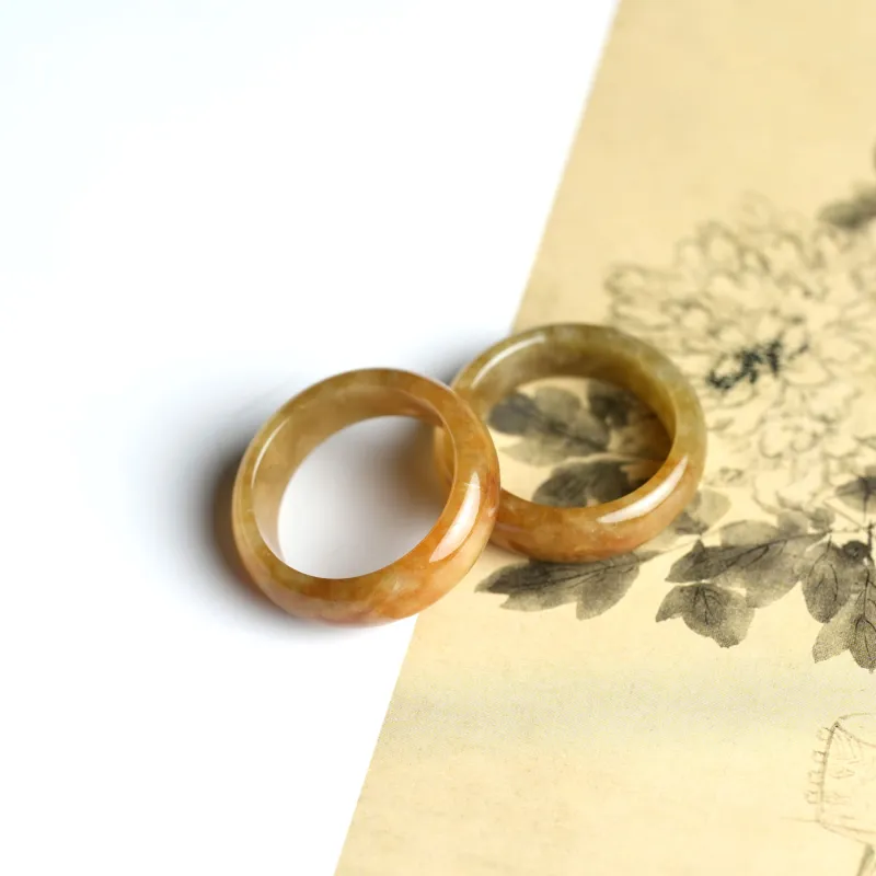 Clear Snow Glutinous Jade Jadeite Rings Unisex-3