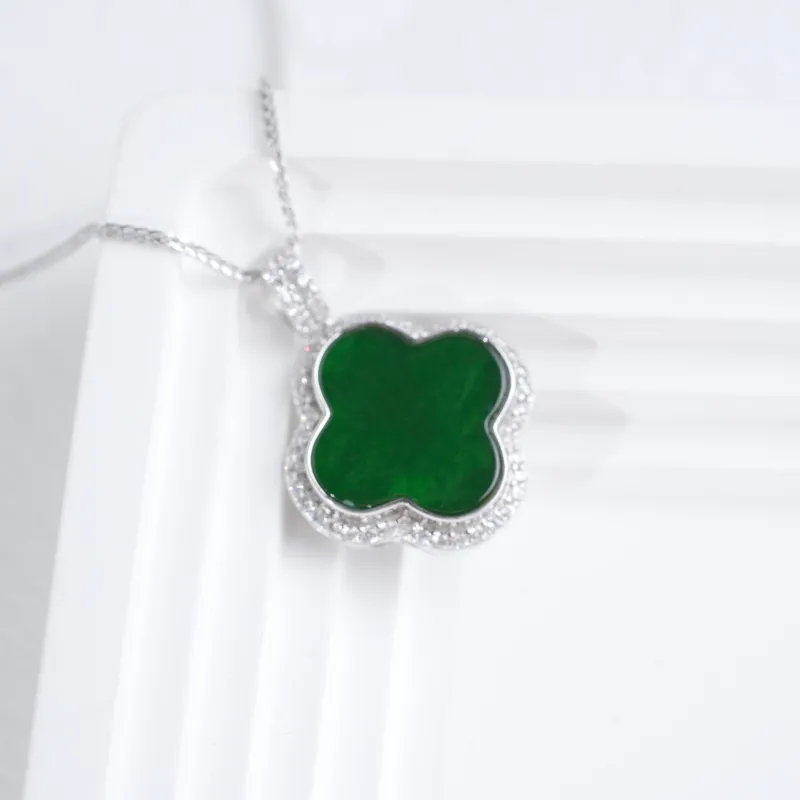 Clear Snow Bean Type Necklaces Women's-5