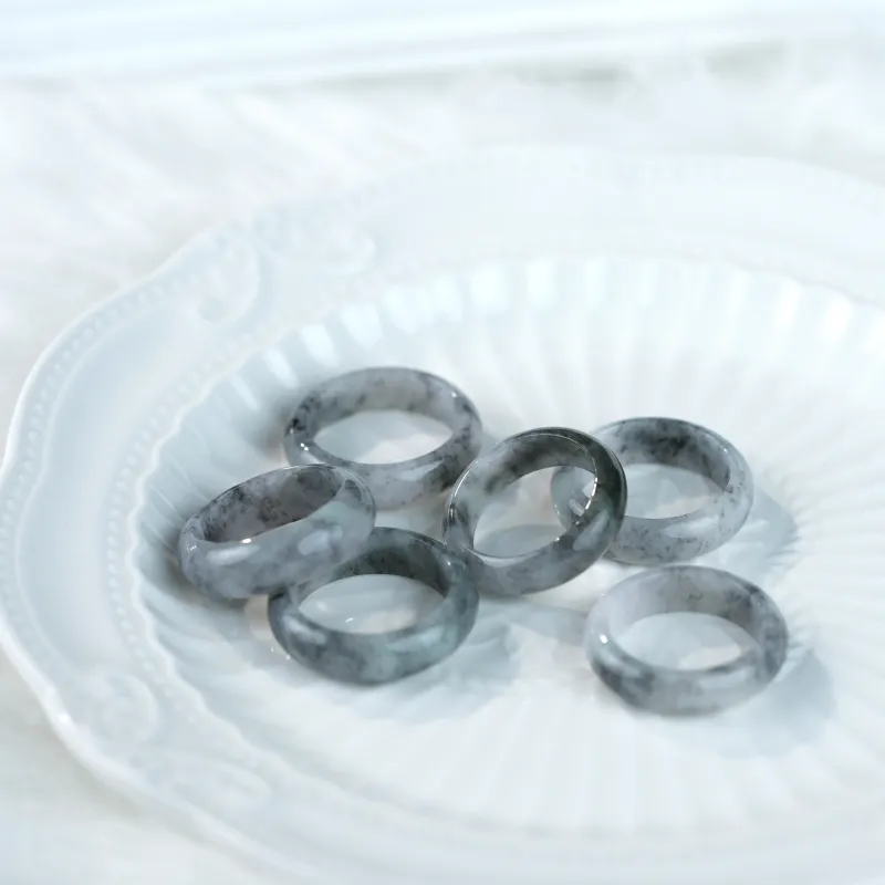 Clear Snow Glutinous Jade Jadeite Rings Unisex-1
