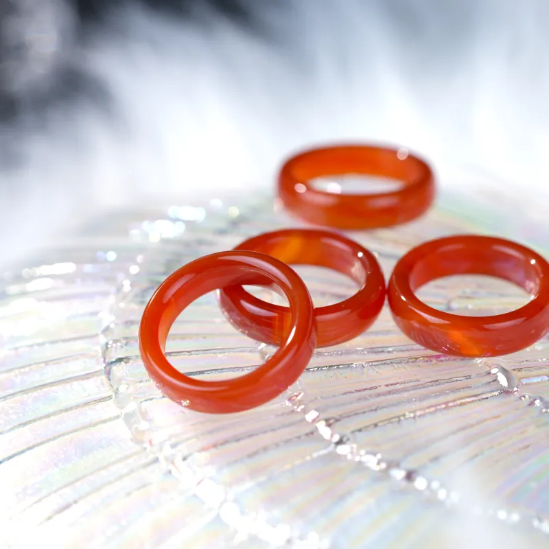Clear Snow Chalcedony Rings Unisex-7