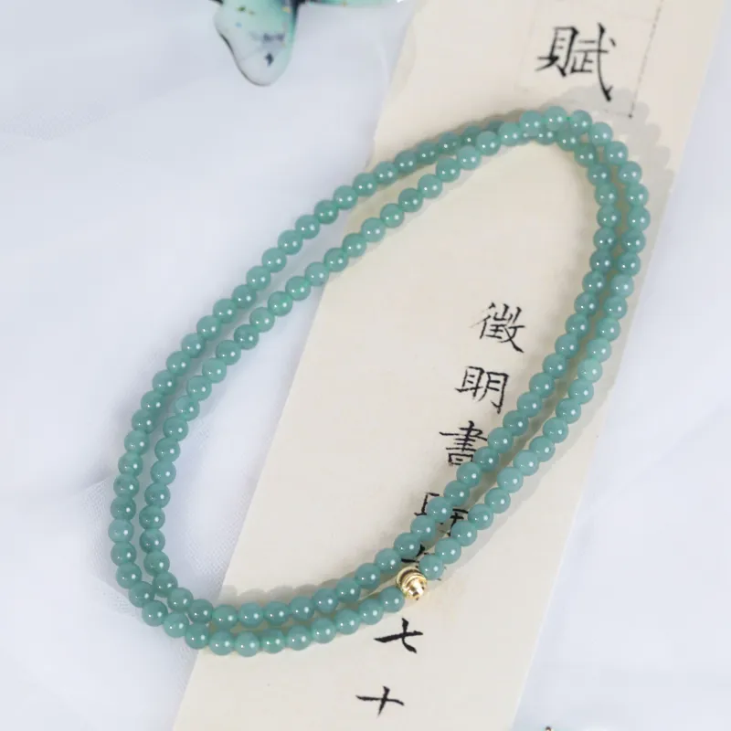 Clear Snow Ice Glutinous Jadeite Necklaces Unisex-5