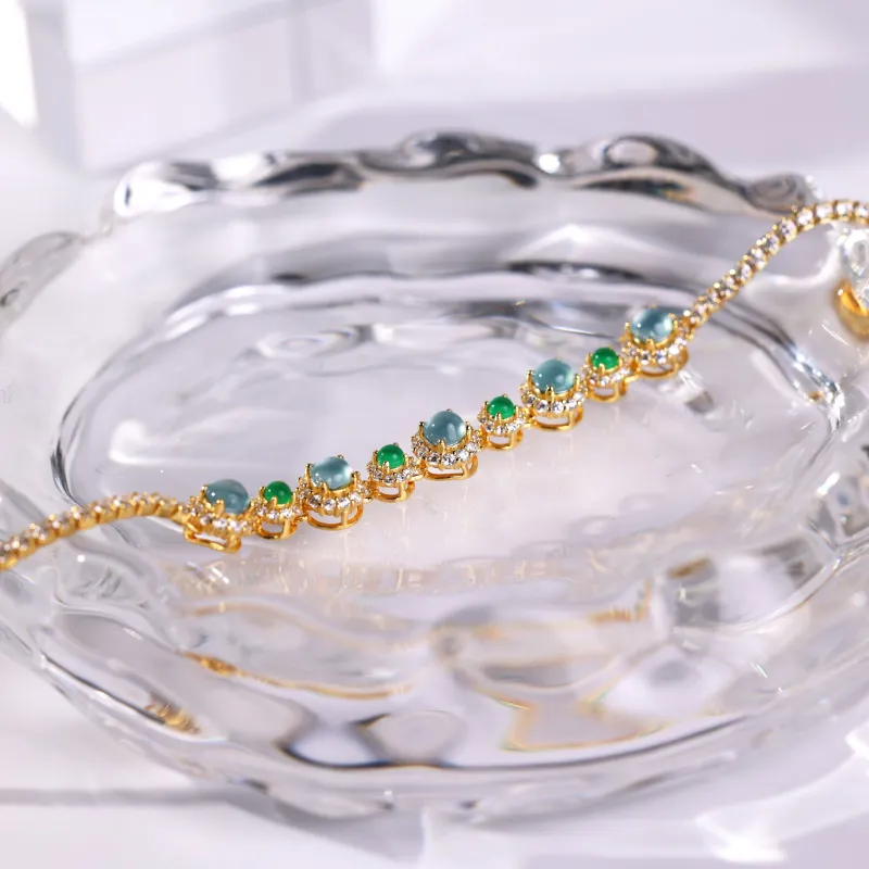 Clear Snow Ice Glutinous Jadeite Bracelets Women's-3