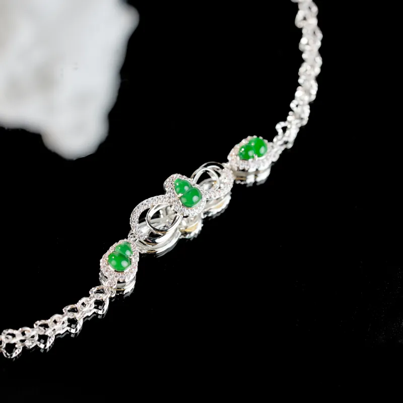 Clear Snow Ice Glutinous Jadeite Bracelets Unisex-5