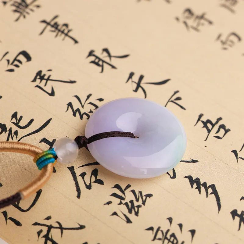 Clear Snow Glutinous Jade Necklaces Unisex-3