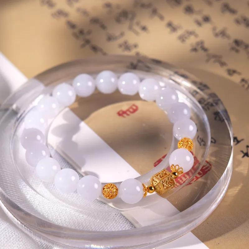 Clear Snow Glutinous Jade Jadeite Bracelets Unisex-3