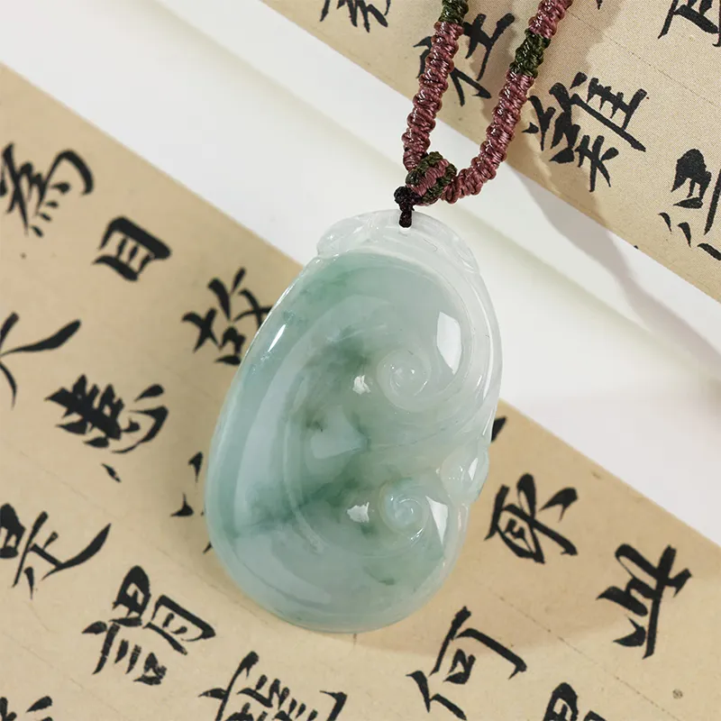 Clear Snow Glutinous Jade Necklaces Unisex-2