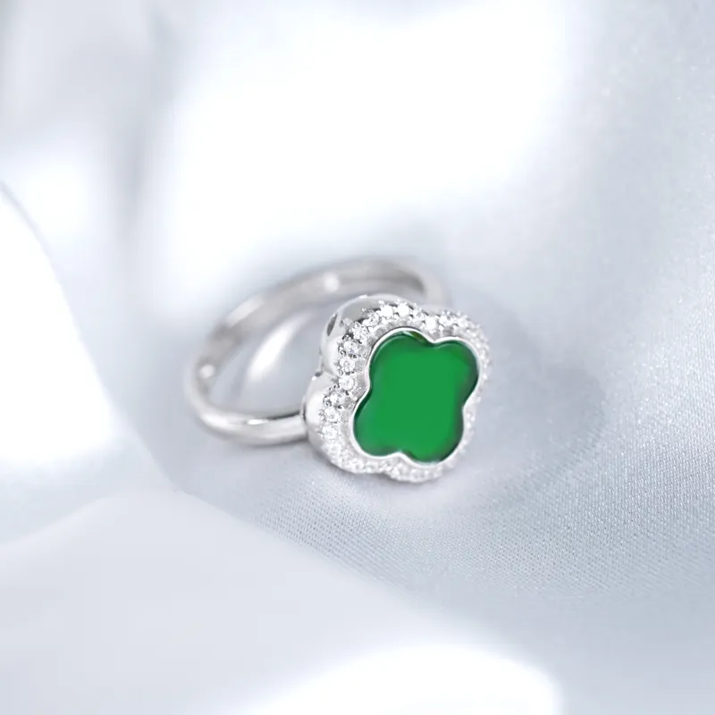Clear Snow Ice Glutinous Jadeite Rings Women's-6