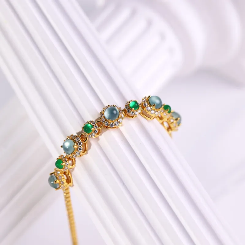 Clear Snow Ice Glutinous Jadeite Bracelets Women's-6