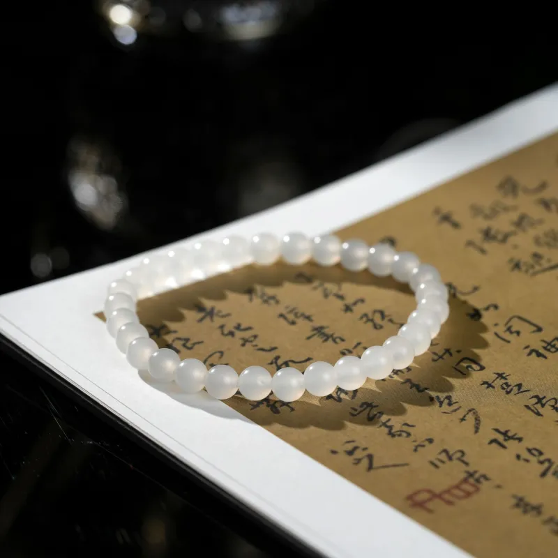 Clear Snow Bracelets White Jade Unisex-6
