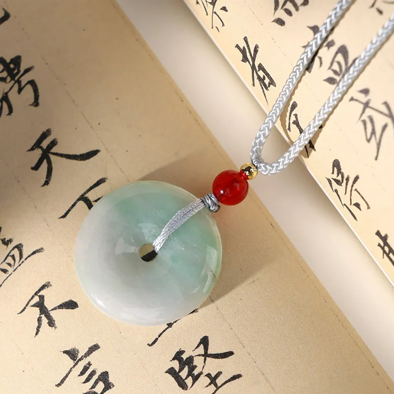 Clear Snow Glutinous Jade Jadeite Necklaces Unisex-1