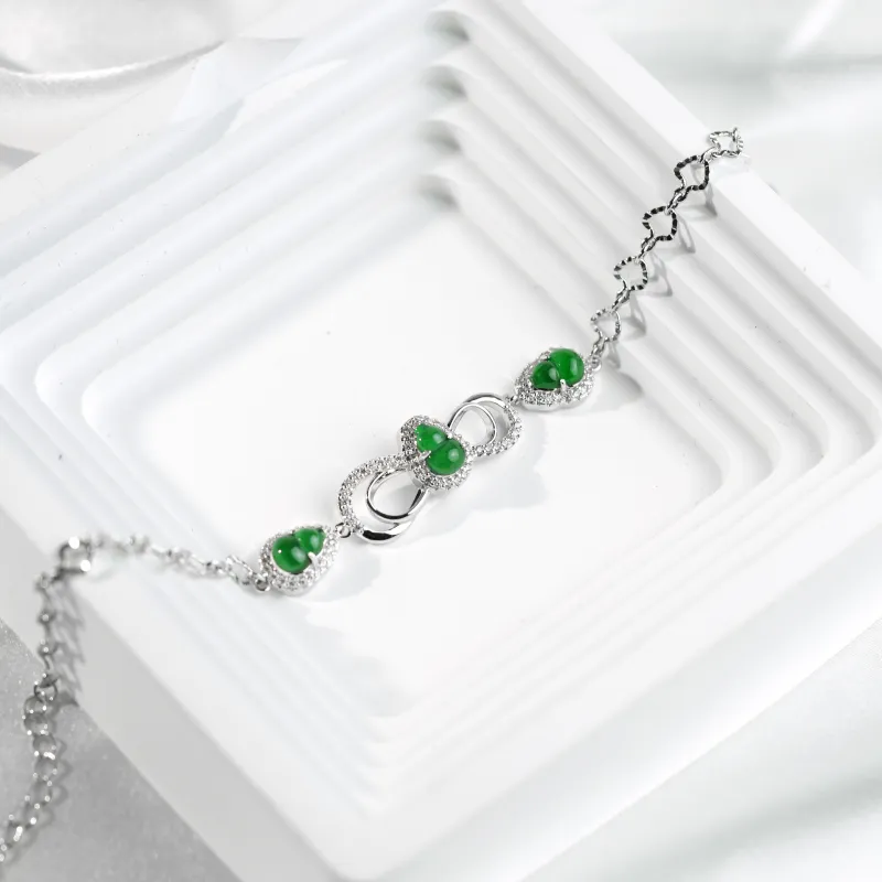 Clear Snow Ice Glutinous Jadeite Bracelets Unisex-2