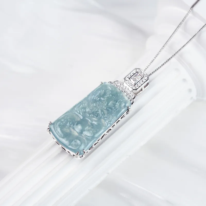 Clear Snow Ice Glutinous Necklaces Unisex-4