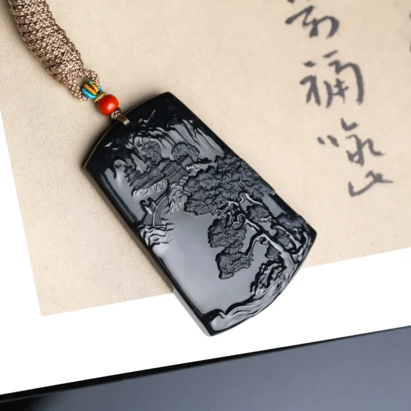 Clear Snow Glutinous Jade Necklaces Unisex-2
