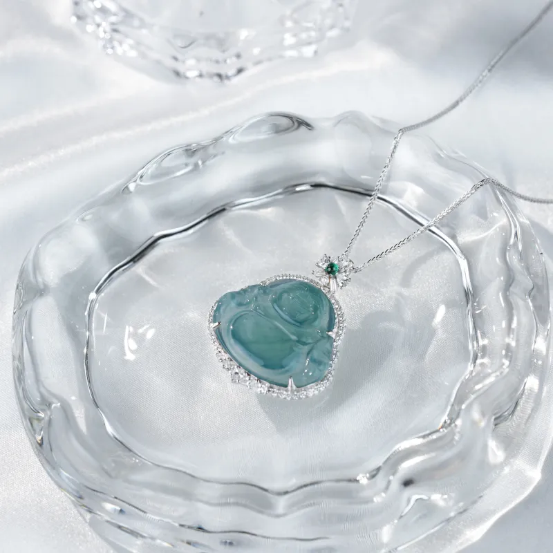 Clear Snow Ice Glutinous Necklaces Unisex-6