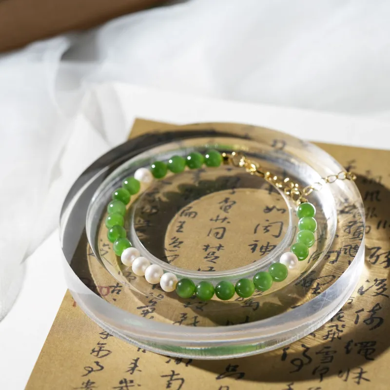 Clear Snow Hetian Jade Bracelets Jasper Unisex-3