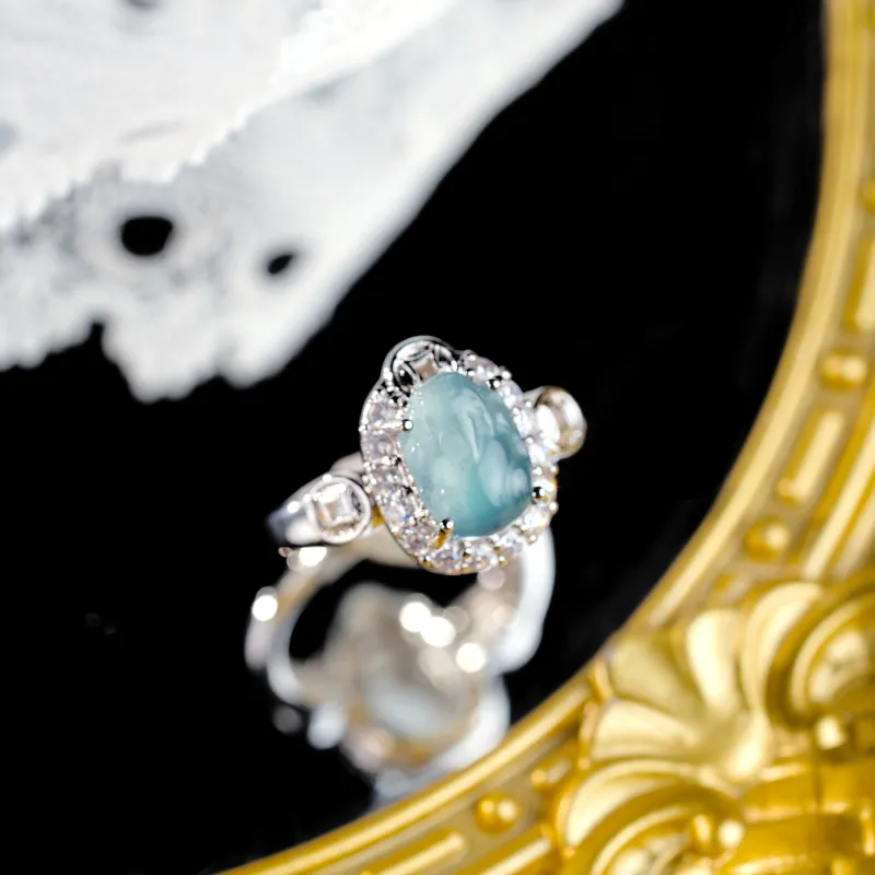 Clear Snow Ice Glutinous Rings Unisex-2
