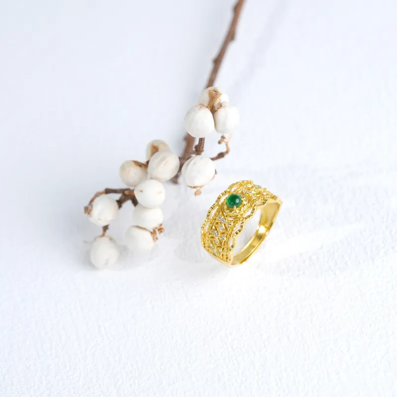 Clear Snow Ice Glutinous Rings Unisex-5