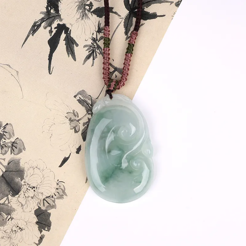 Clear Snow Glutinous Jade Necklaces Unisex-4