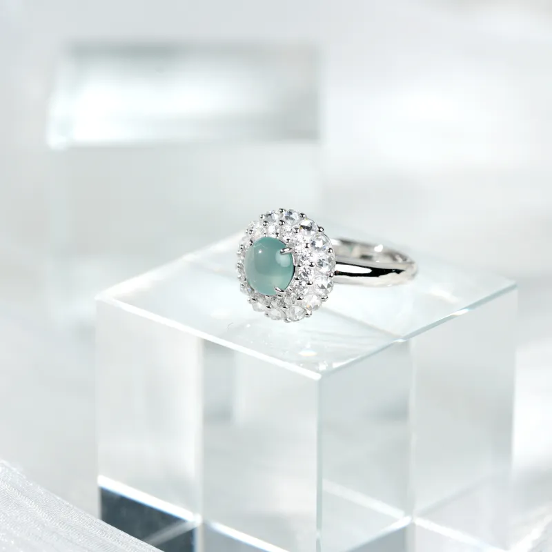 Clear Snow Ice Glutinous Rings Unisex-4