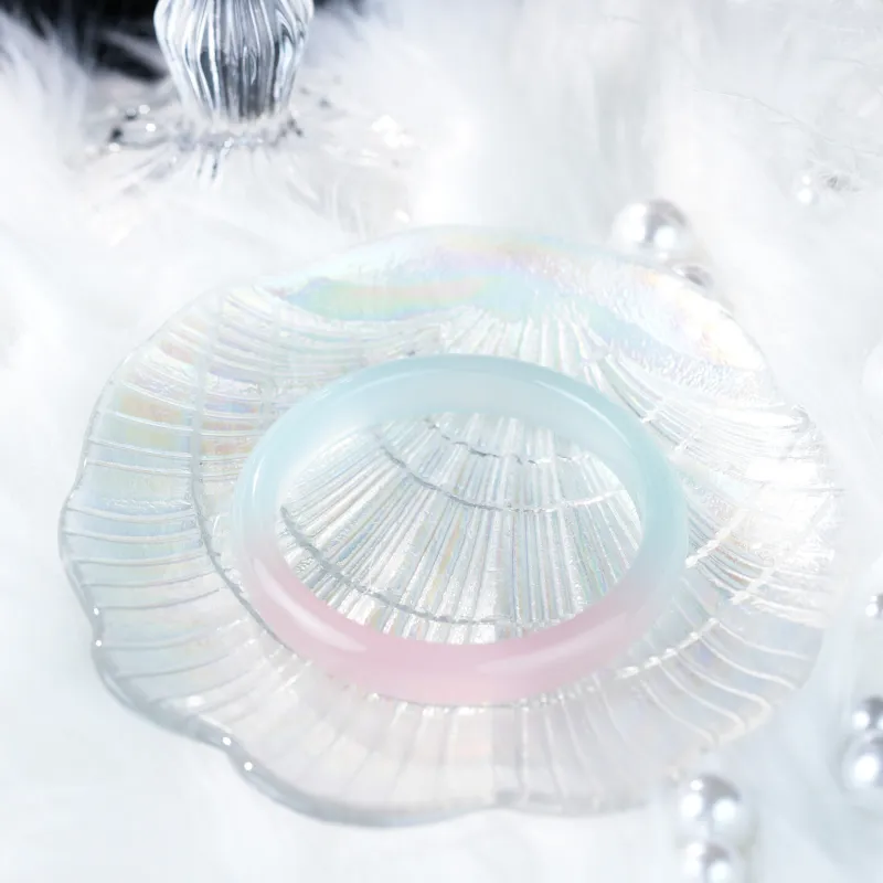 Clear Snow Chalcedony Bangles Women's-5