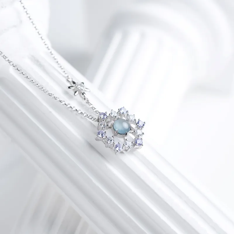 Clear Snow Ice Glutinous Jadeite Necklaces Unisex-5