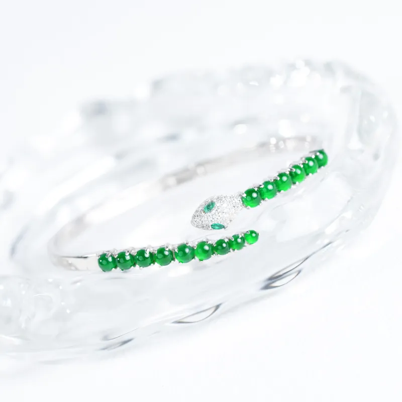 Clear Snow Ice Glutinous Bangles Unisex-2