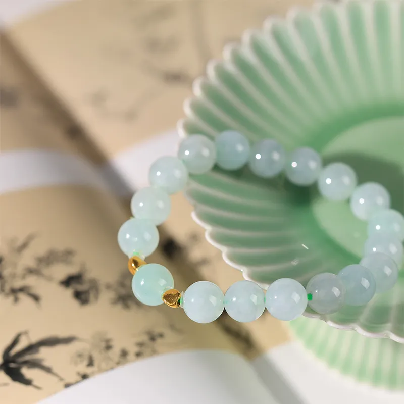 Clear Snow Ice Glutinous Jadeite Bracelets Unisex-5