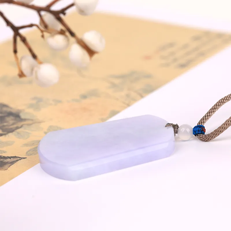 Clear Snow Glutinous Jade Necklaces Unisex-3