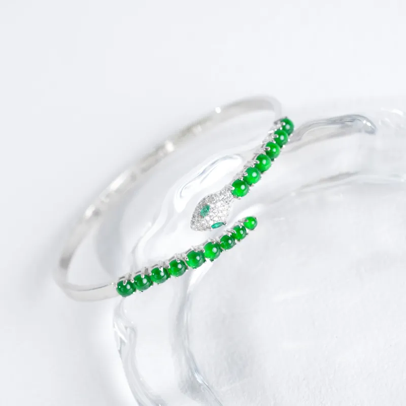 Clear Snow Ice Glutinous Bangles Unisex-1
