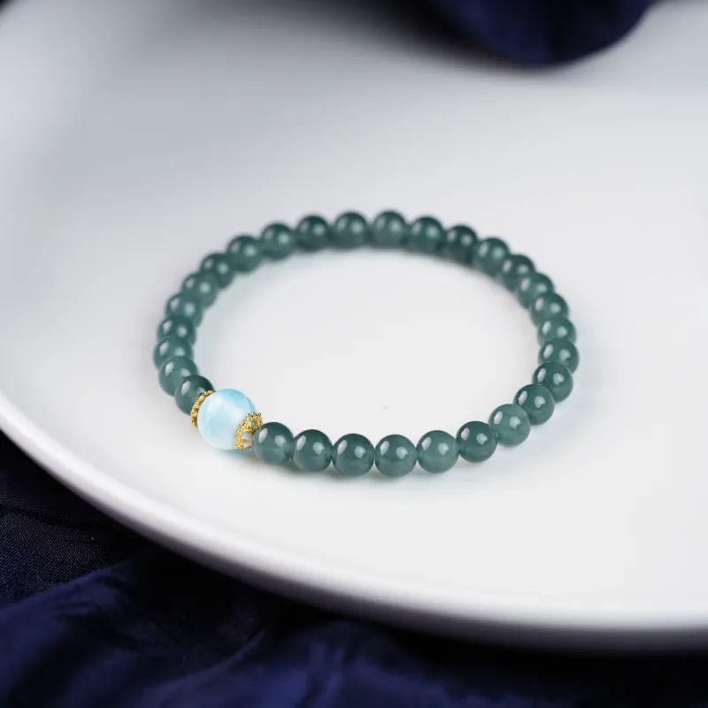 Clear Snow Ice Glutinous Jadeite Bracelets Unisex-6