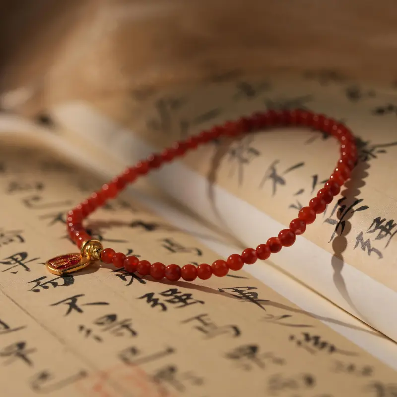 Clear Snow Southern Red Agate Bracelets Unisex-7