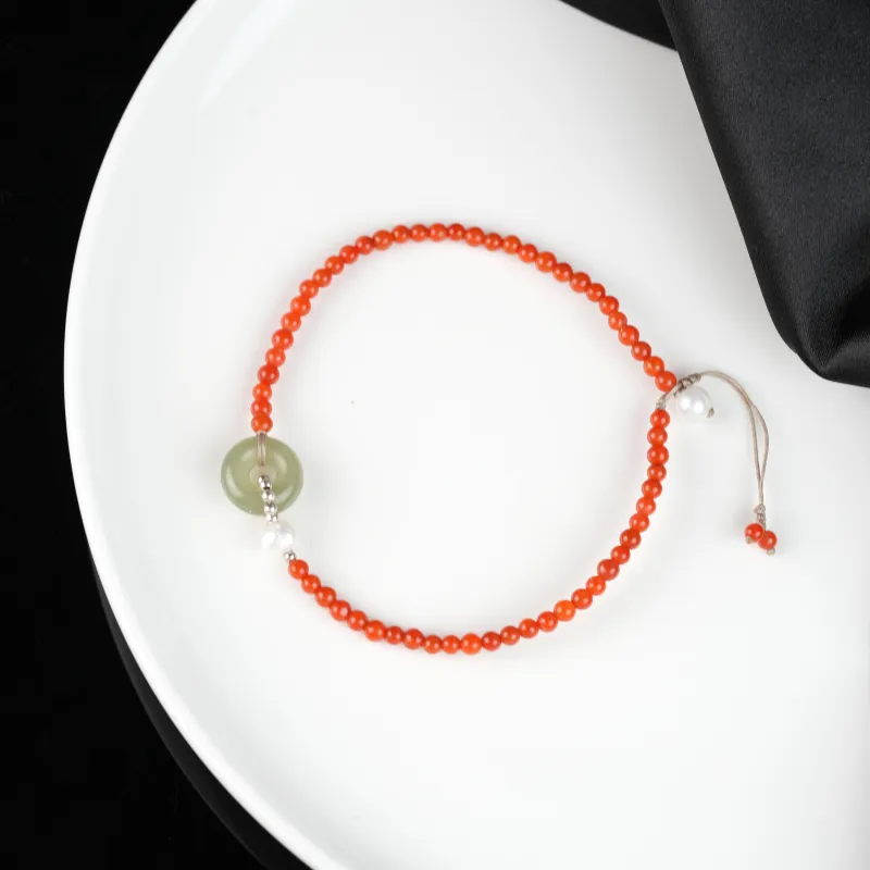 Clear Snow Southern Red Agate Fine Jade Bracelets Unisex-5