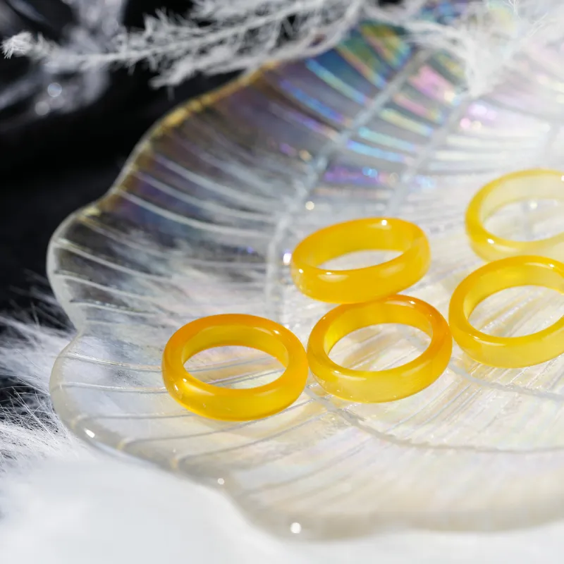 Clear Snow Chalcedony Rings Women's-5