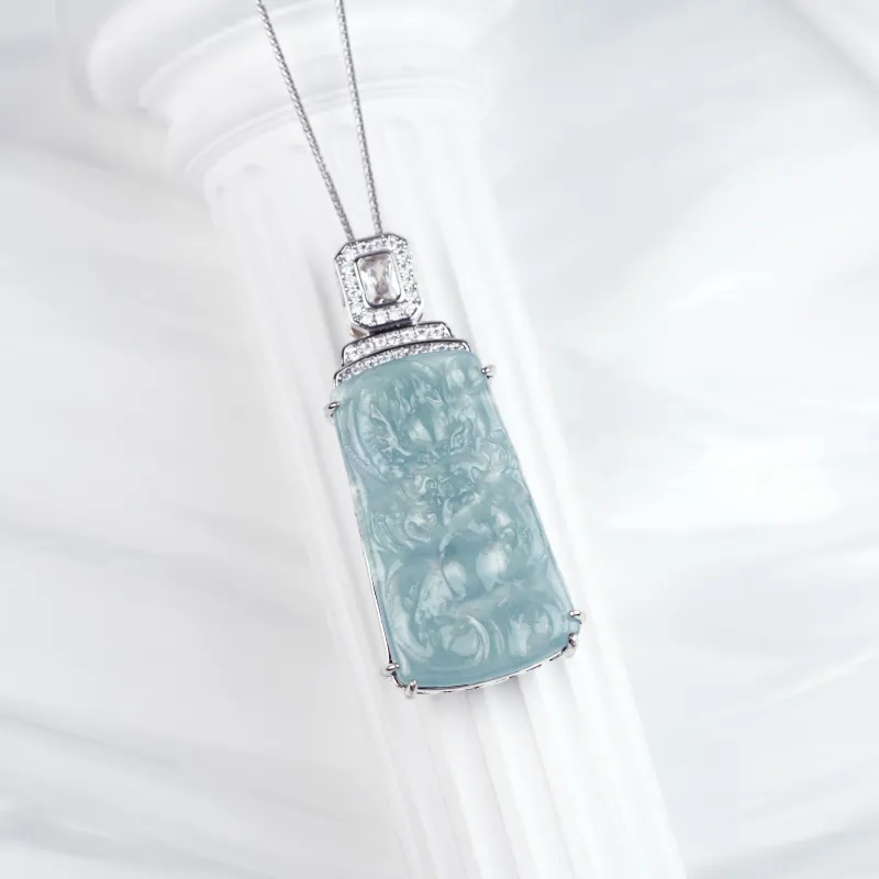 Clear Snow Ice Glutinous Necklaces Unisex-3