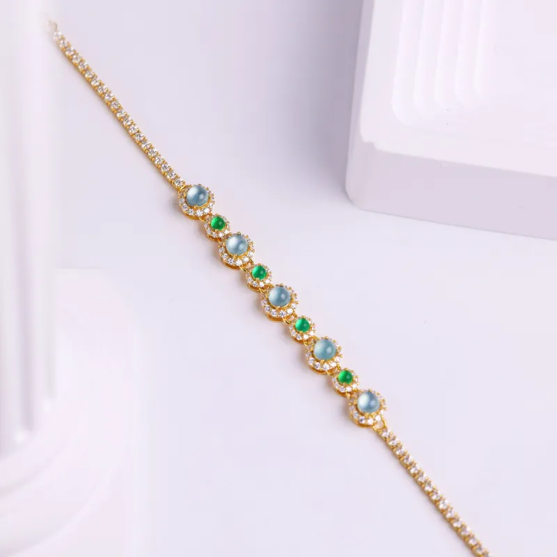 Clear Snow Ice Glutinous Jadeite Bracelets Women's-1