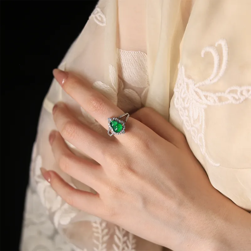 Clear Snow Ice Glutinous Jadeite Rings Unisex-1
