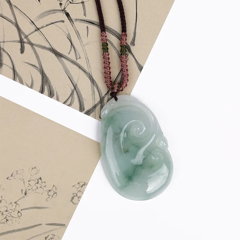 Clear Snow Glutinous Jade Necklaces Unisex-5