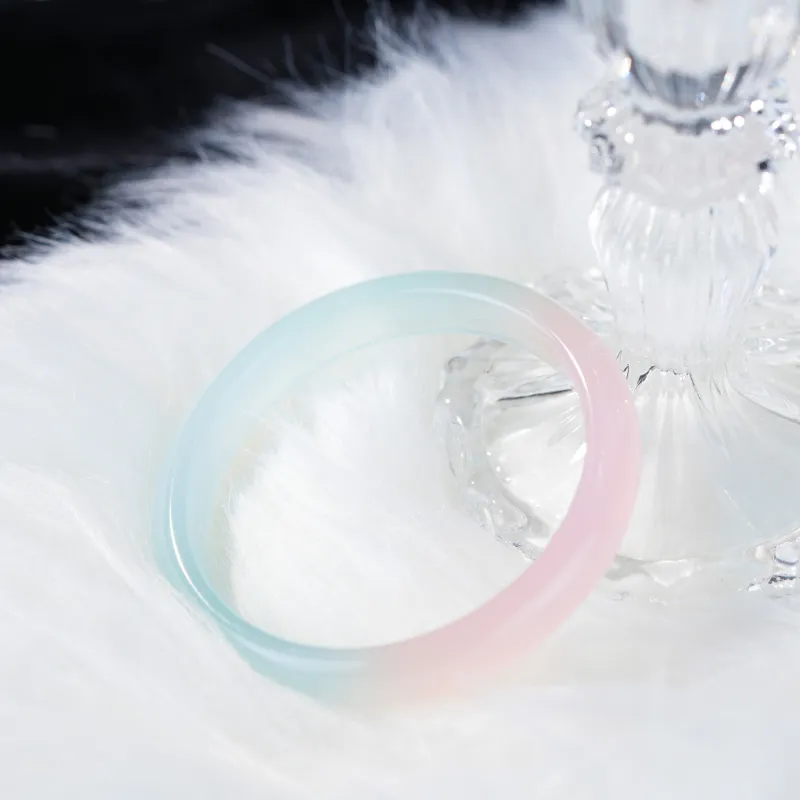 Clear Snow Chalcedony Bangles Women's-3