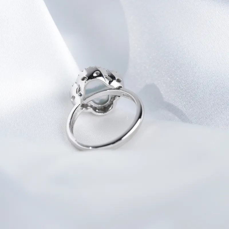 Clear Snow Ice Glutinous Jadeite Rings Women's-7
