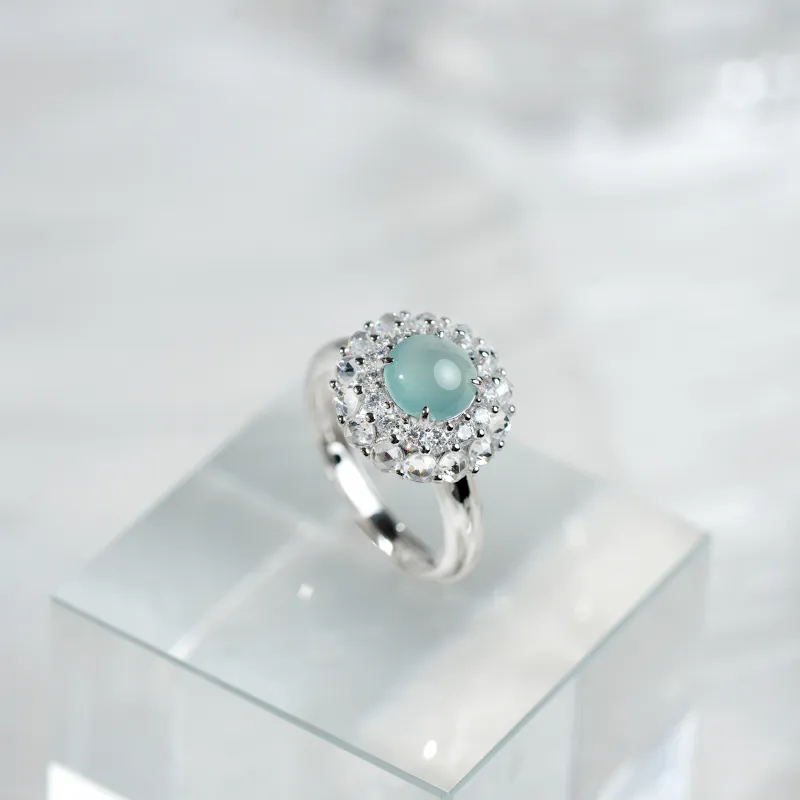 Clear Snow Ice Glutinous Rings Unisex-7