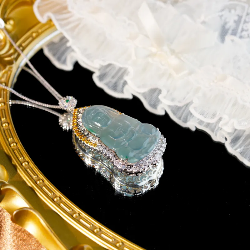 Clear Snow Ice Glutinous Necklaces Unisex-4
