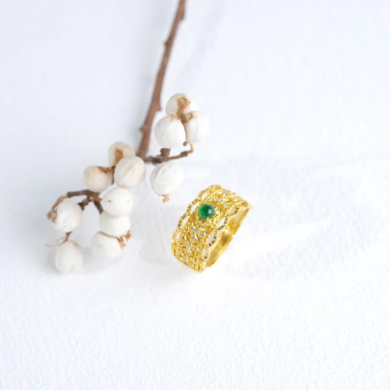 Clear Snow Ice Glutinous Rings Unisex-4
