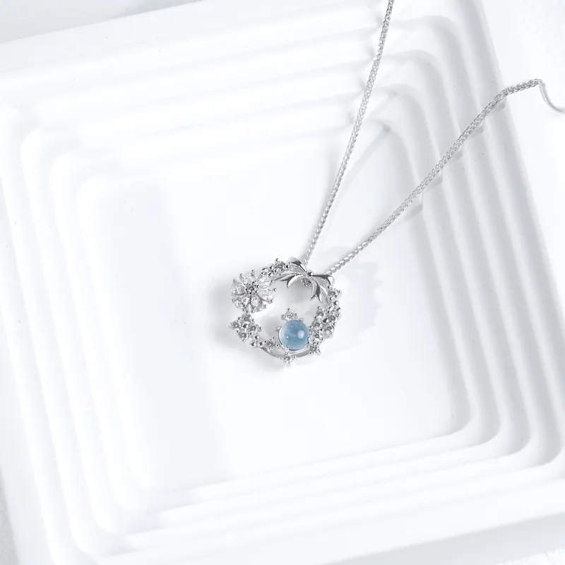 Clear Snow Ice Glutinous Jadeite Necklaces Women's-3