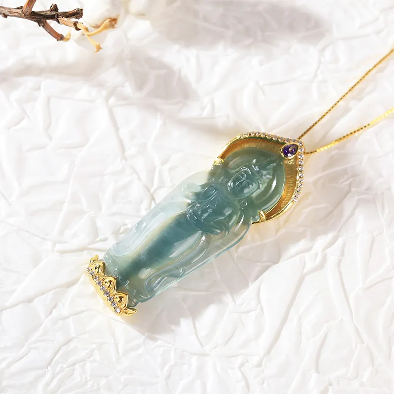 Clear Snow Ice Type Necklaces Unisex-5