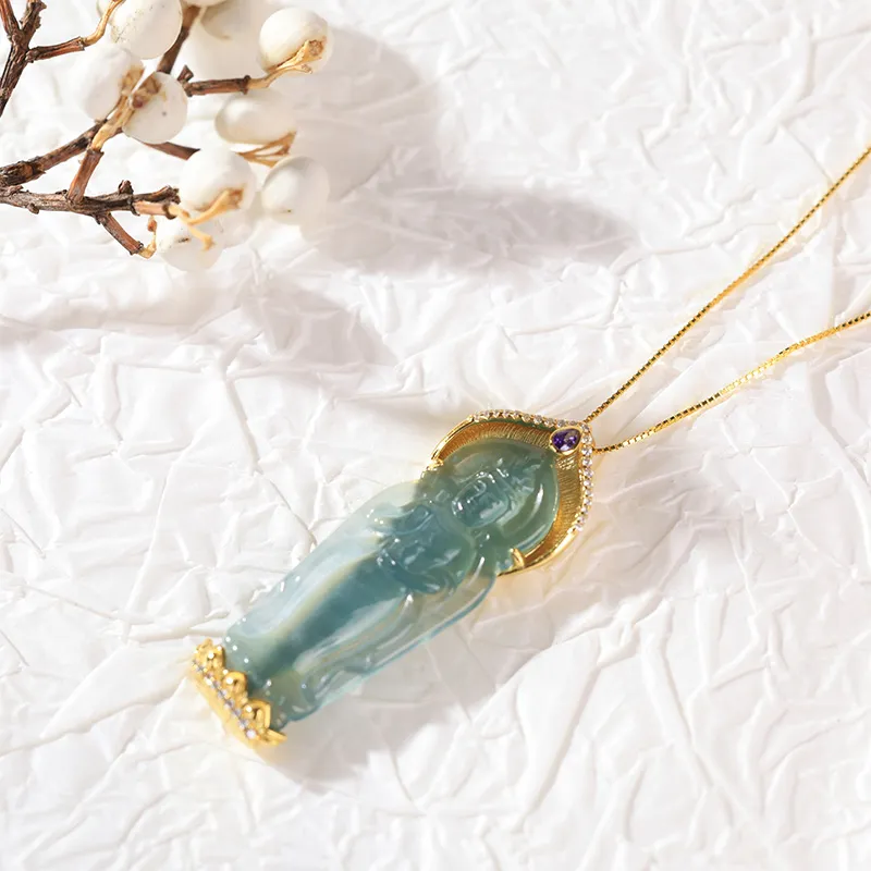 Clear Snow Ice Type Necklaces Unisex-4